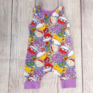 Custom Made ADJUSTABLE Grow-With-Me Infant/Toddler Romper 6m-4+y Toon Babies